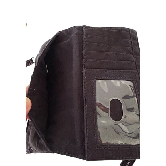 Thirty One Retro Metro Fold Up Wallet Black And White Polka Dot Print Cards Cash - Picture 7 of 10